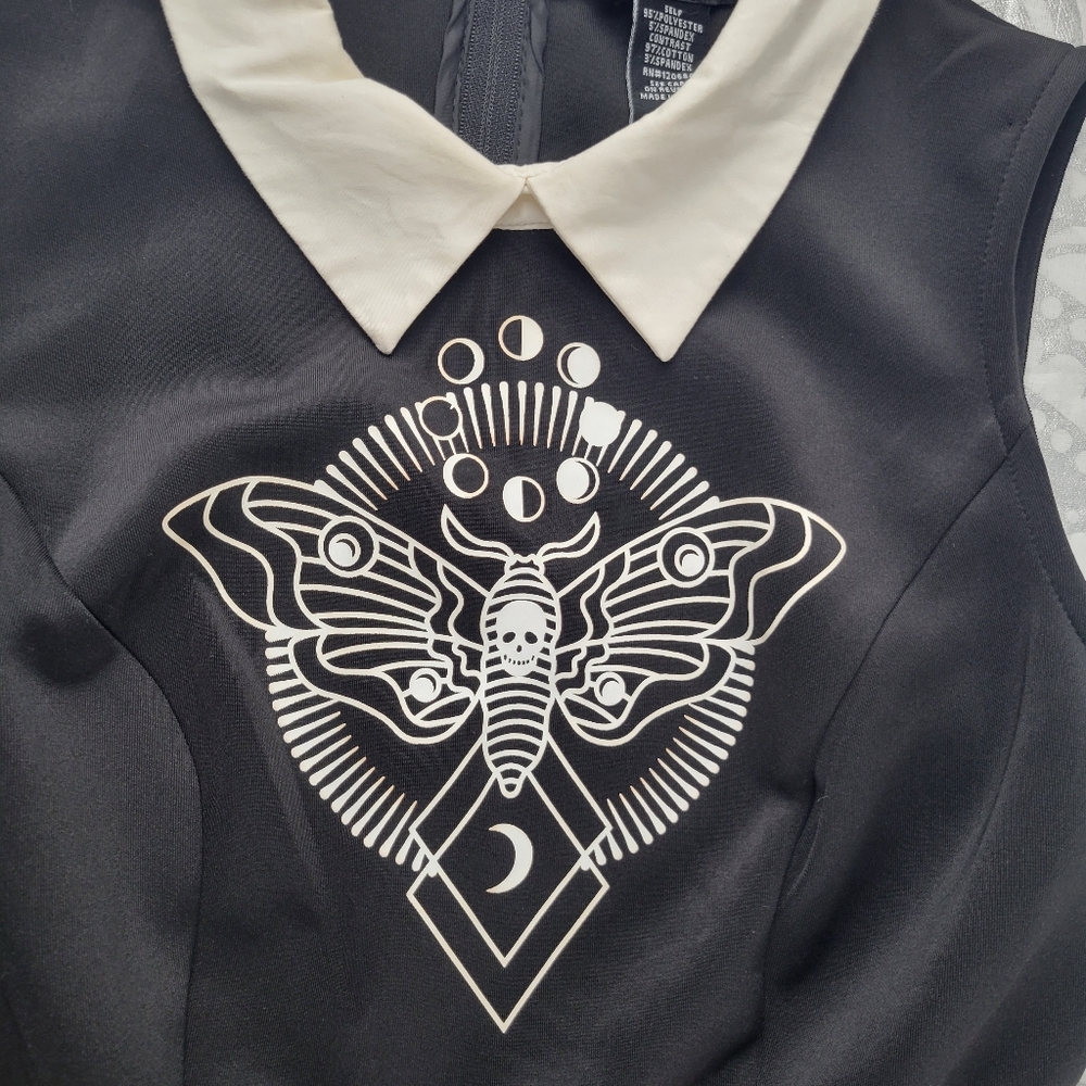 Mini dress with Death head moth print